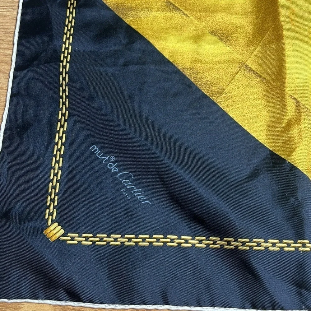 Cartier Must de Cartier 34” Square 100% Silk Scarf Diamond Design